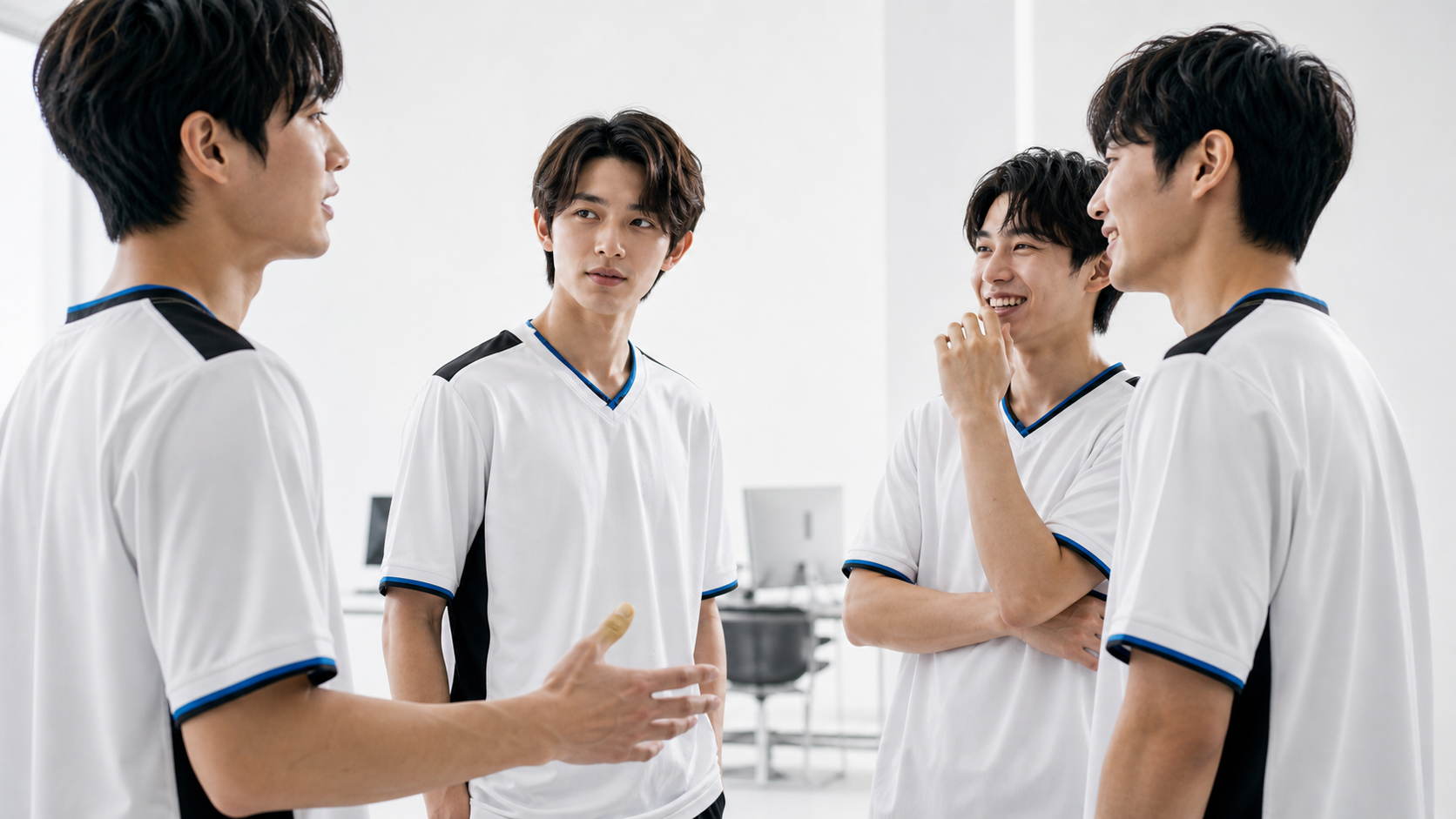 自然な表情で言葉を交わすチームメンバー