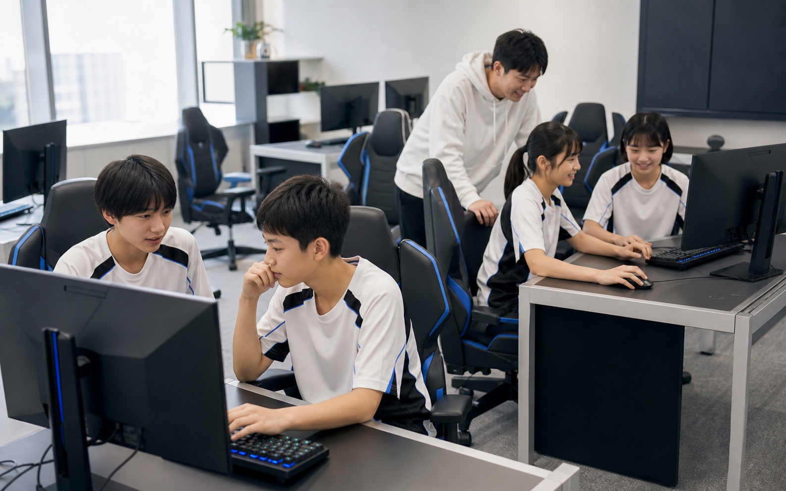 隣り合って学ぶ子どもたち