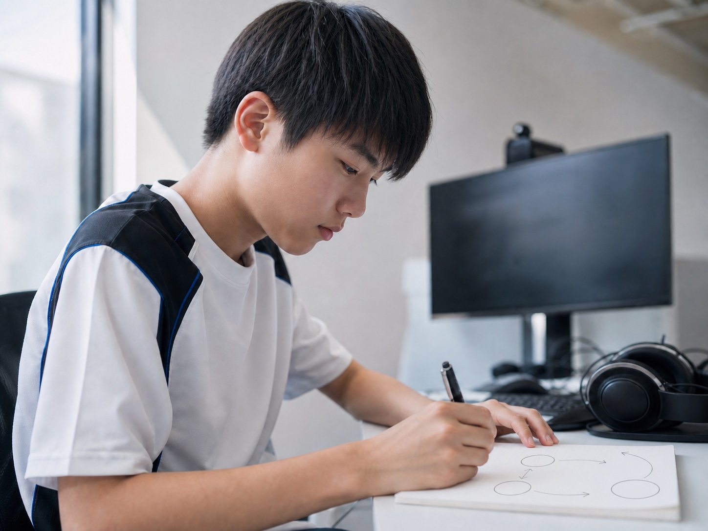 学習内容を振り返る子ども