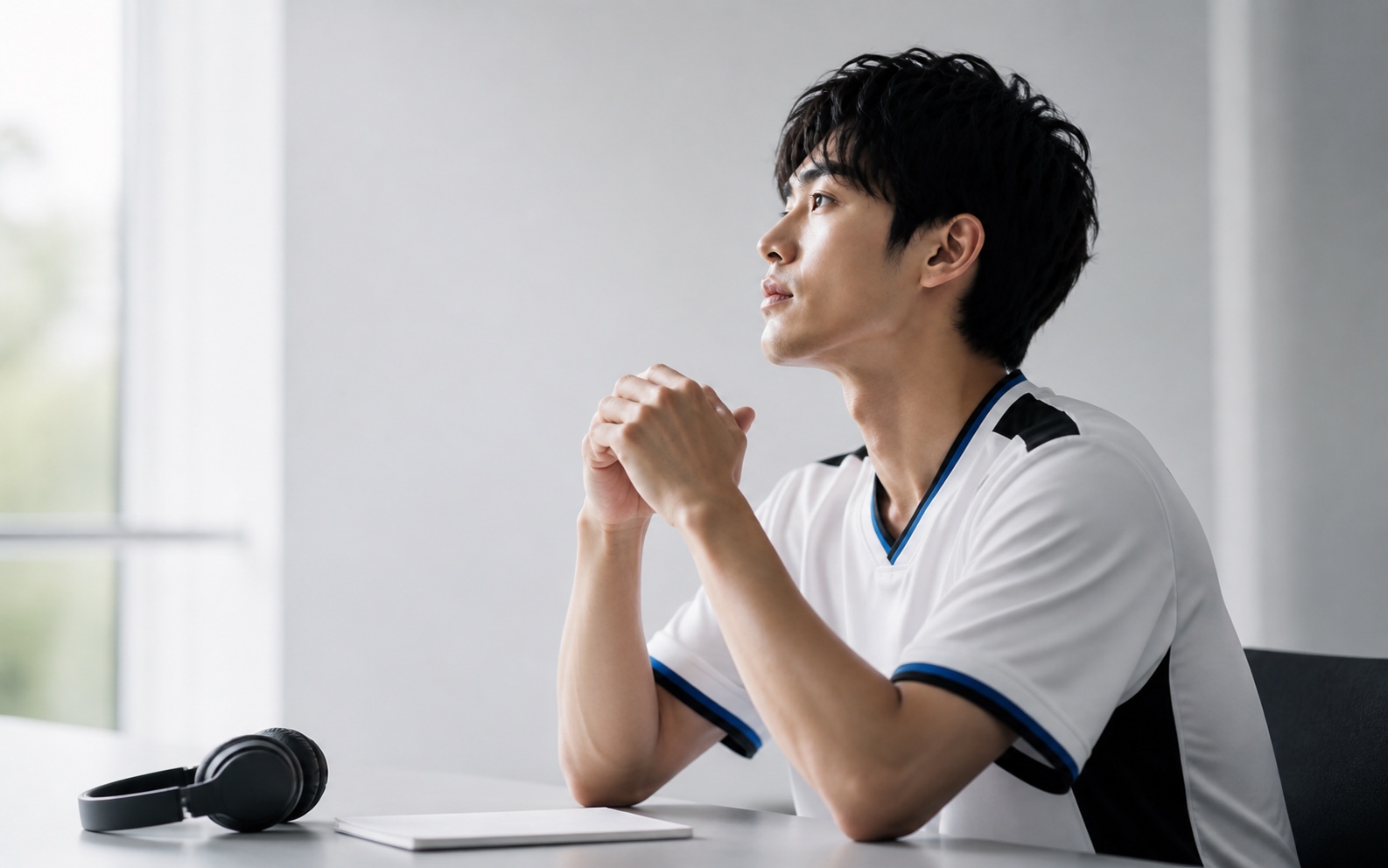 自分自身の未来を考える若い人物