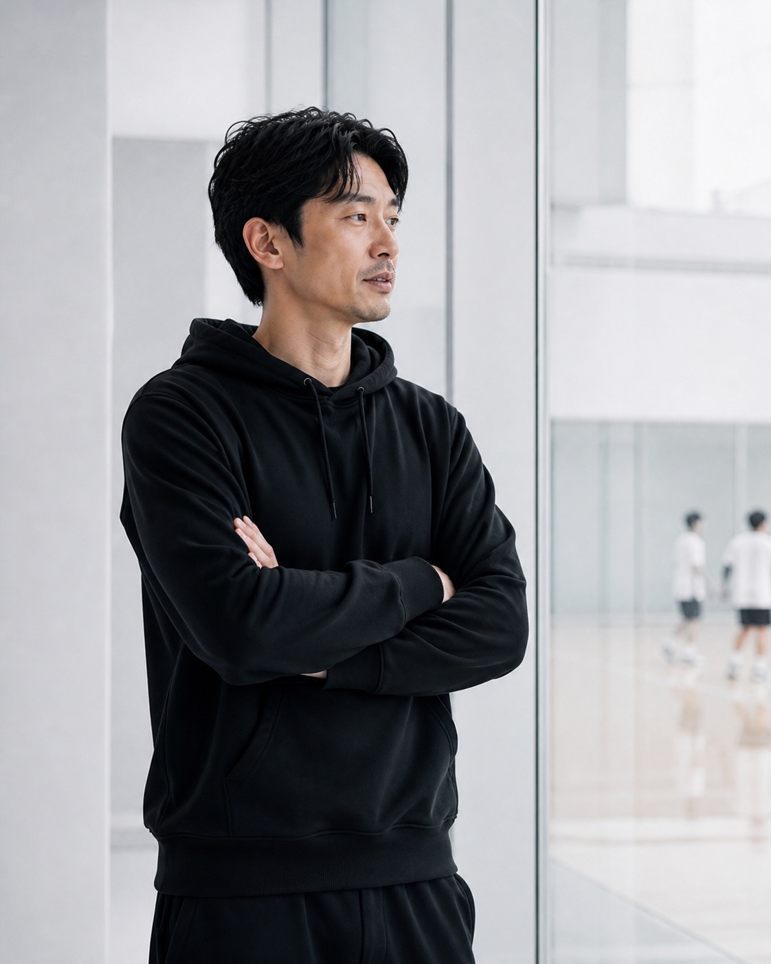 選手に寄り添い対話するスタッフ