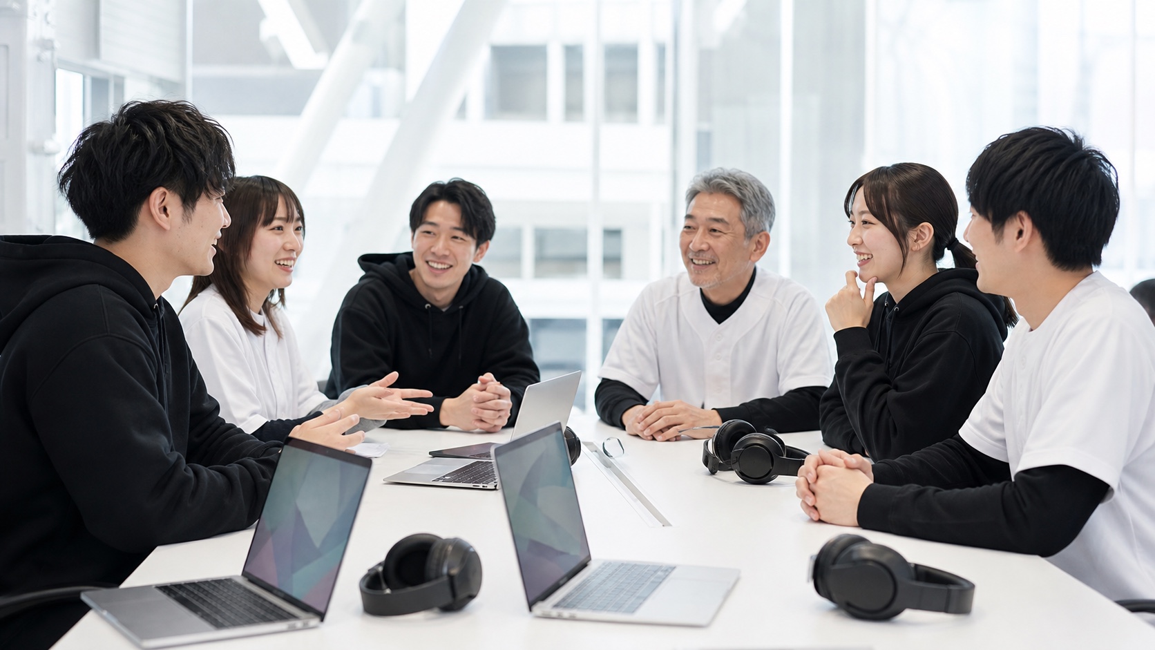 明るい空間で語り合うコミュニティメンバー